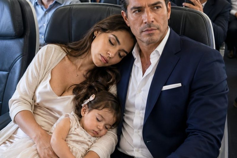 Un desconocido me prestó su hombro en el avión… y al aterrizar descubrió por qué mi ex venía por mi hija